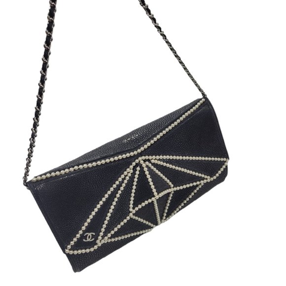 RARE! NEW Chanel Midnight Swim Pearl Origami Clutch - Picture 5 of 12